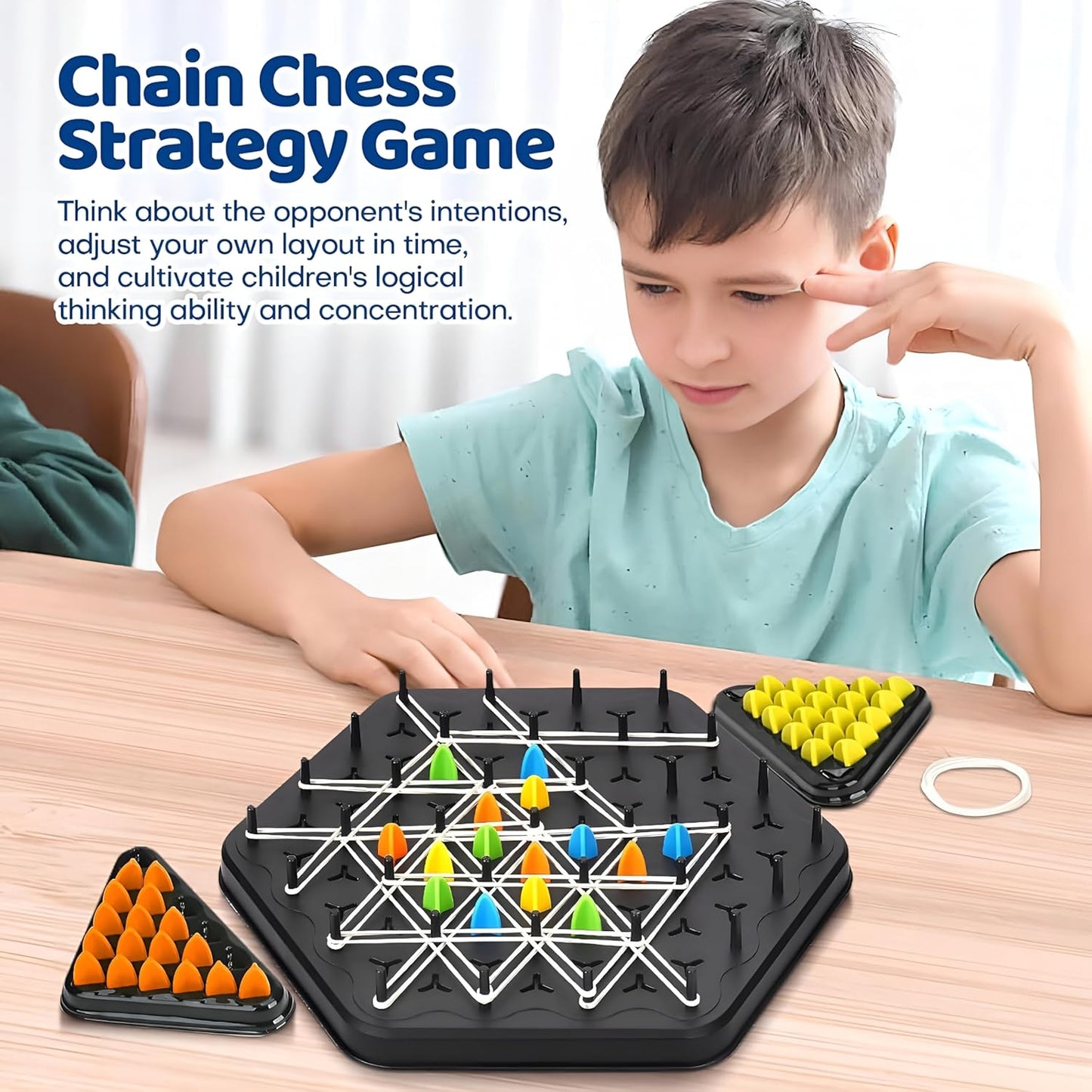 Triangle Chess Game, Triggle Game, Board Games for Family Game Night - Family Board Games for Kids and Adults - 2-4 Players - Ages 3 Years and Up