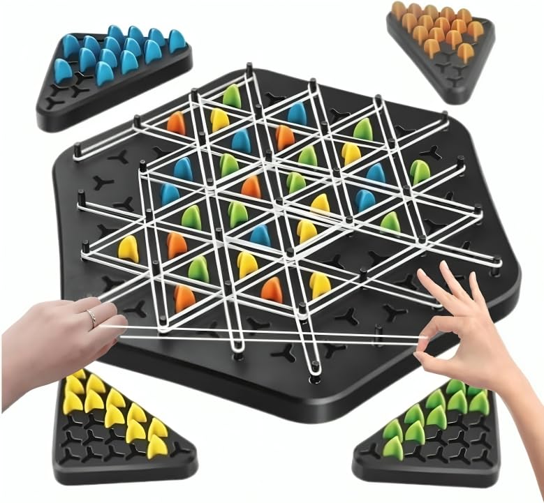 Triangle Chess Game, Triggle Game, Board Games for Family Game Night - Family Board Games for Kids and Adults - 2-4 Players - Ages 3 Years and Up