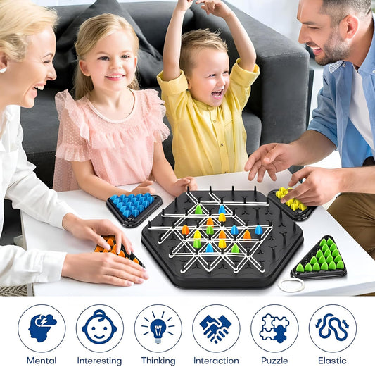 Triangle Chess Game, Triggle Game, Board Games for Family Game Night - Family Board Games for Kids and Adults - 2-4 Players - Ages 3 Years and Up