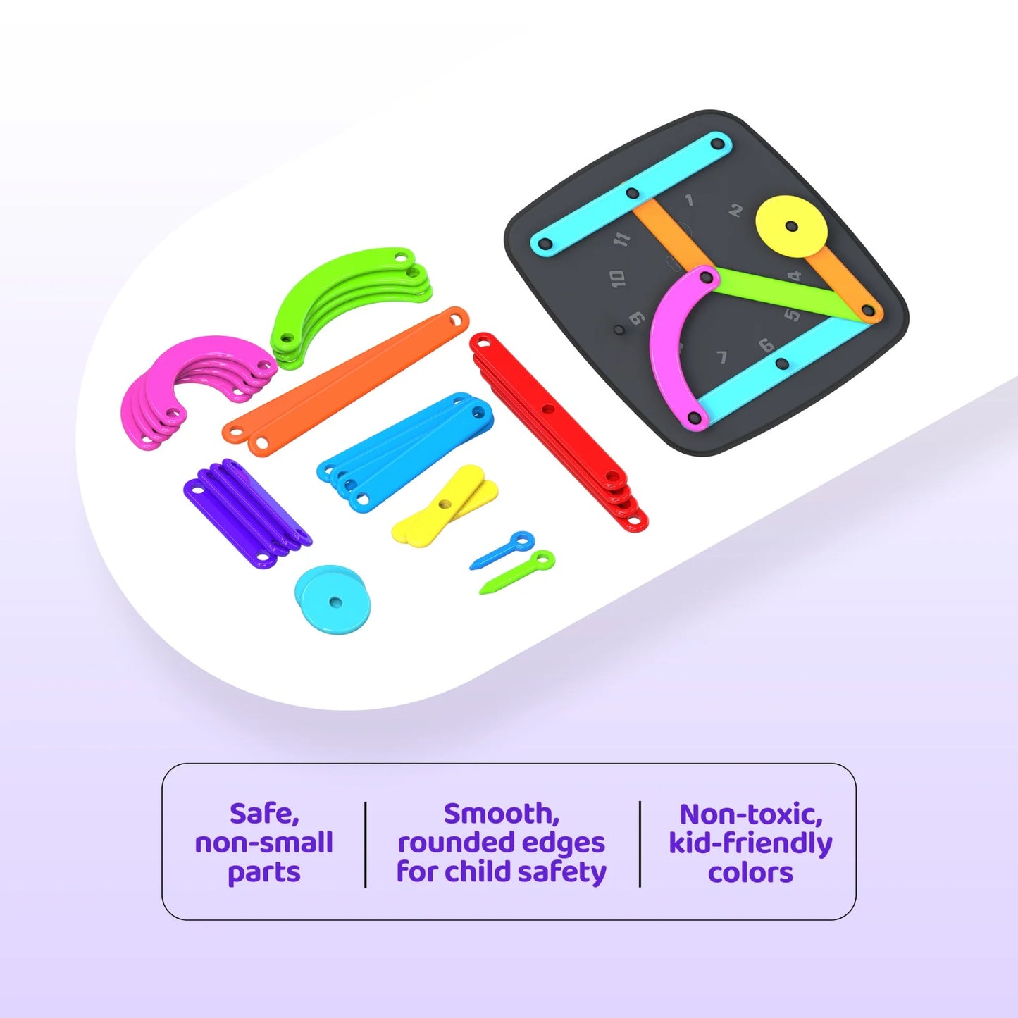 Creative Learning Combo – Mushroom Nails Peg Board + Alpha Numeric Puzzle Educational Toys